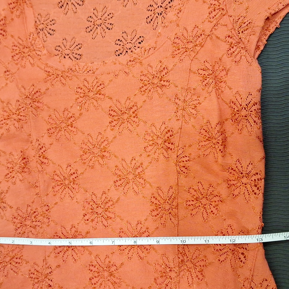 FREE PEOPLE Coral Lace Short Sleeve Fitted Dress - Picture 10 of 11